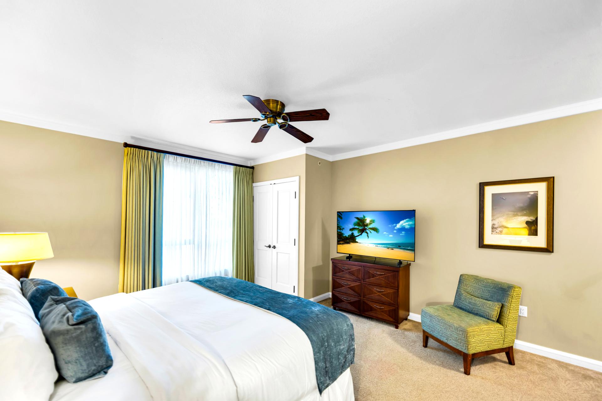 Get cozy in the guest bedroom with plush bedding and a spacious layout, keeping everyone comfortable with room to move.