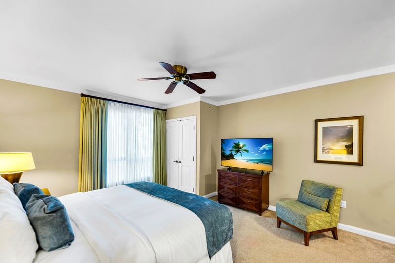 Get cozy in the guest bedroom with plush bedding and a spacious layout, keeping everyone comfortable with room to move.