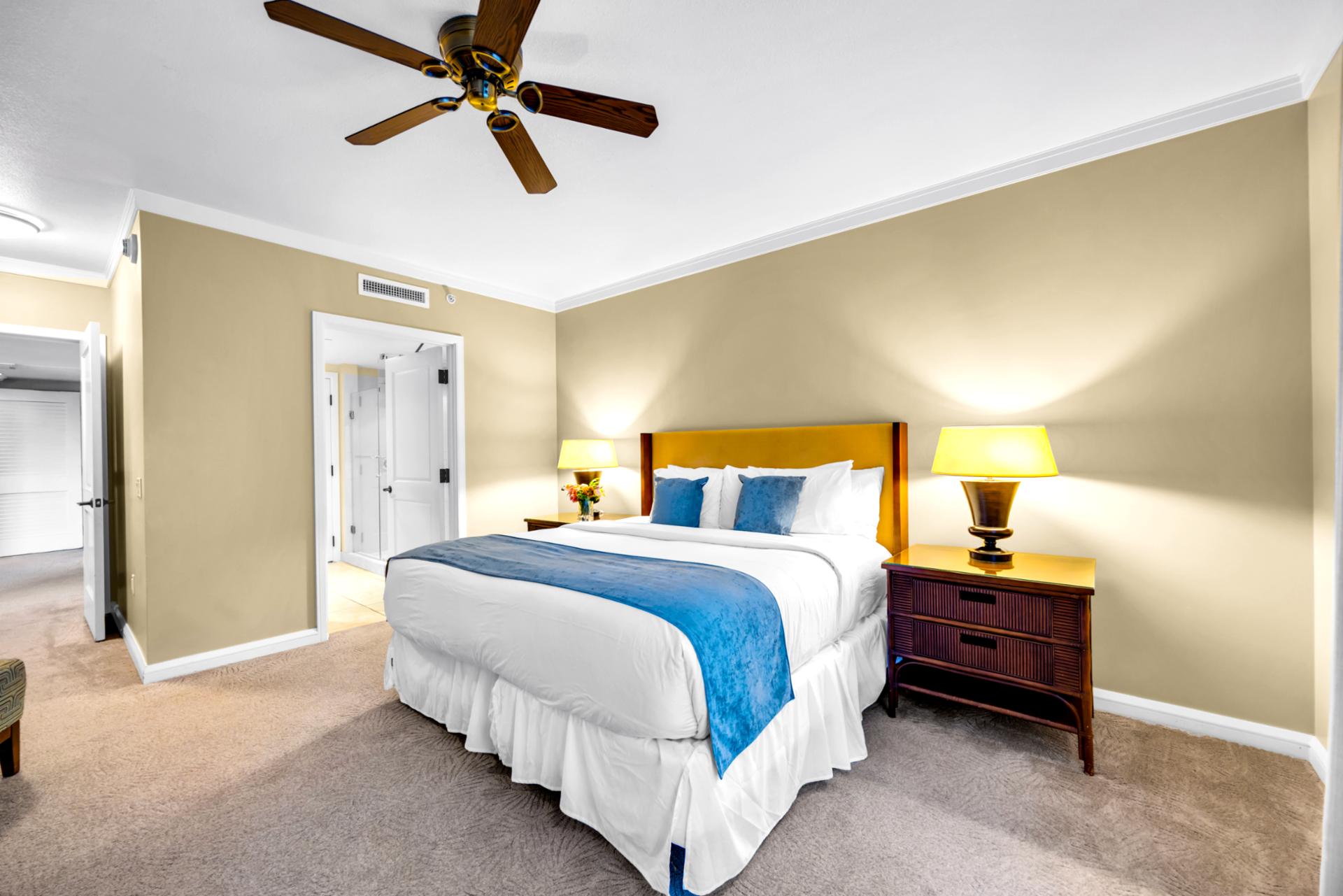 Make the guest bedroom yours with a flexible setup that can be arranged as one King or two Twins before arrival.