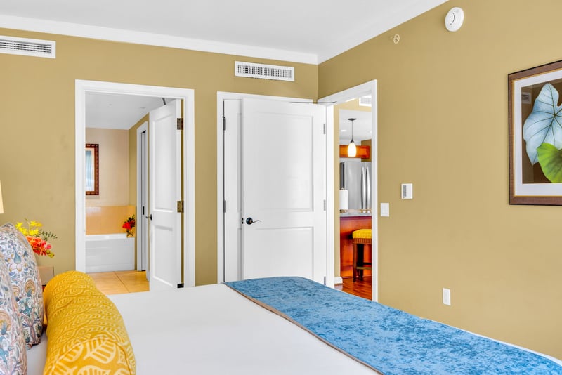Spacious master bedroom designed for sweet island dreams