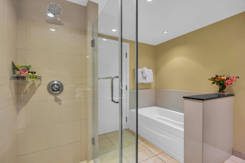Large spa-style shower for a refreshing rinse