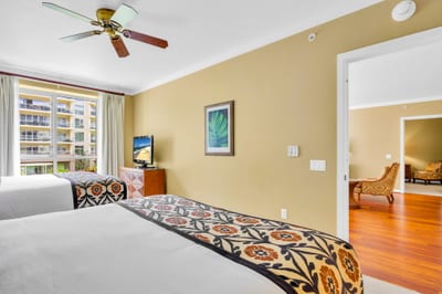 Guest bedroom with space to spread out and relax
