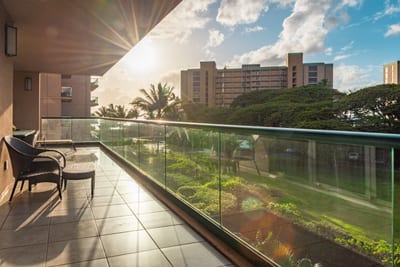 Unwind on a spacious, sun-kissed balcony overlooking the resort grounds—perfect for golden hour relaxation