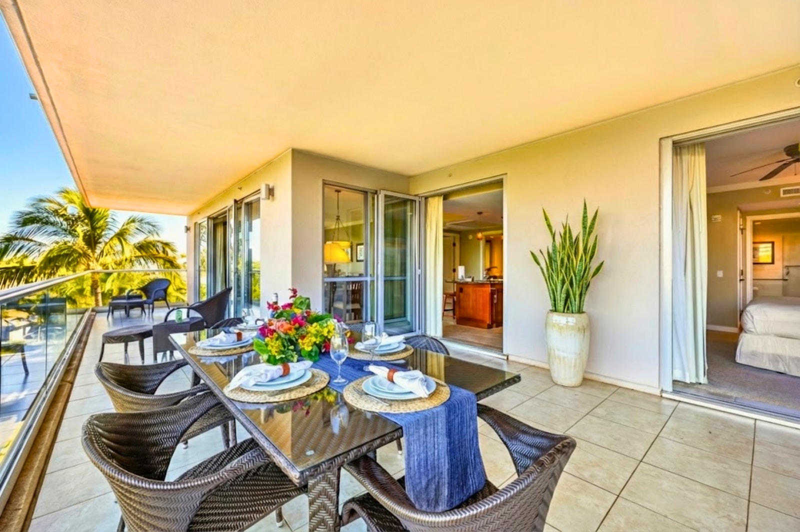 Gather outdoors and enjoy sunny days and warm nights on the private lanai HKK-434