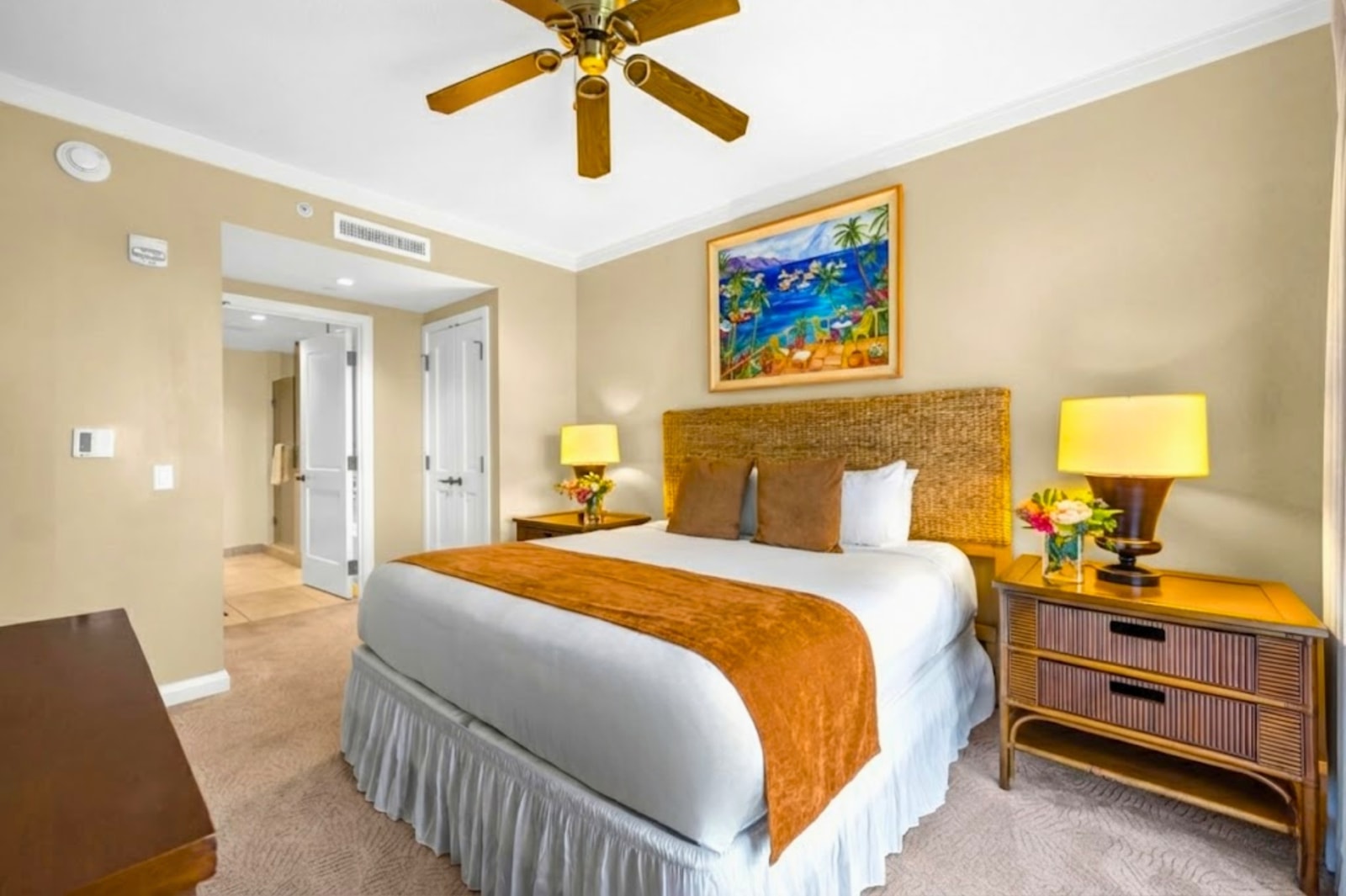 The primary bedroom features private access to the bathroom  HKK-434