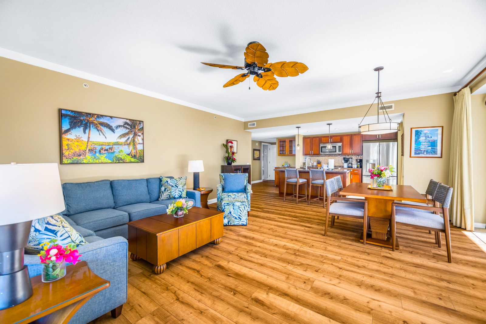 Your living area flows seamlessly from lounging to dining, with space to gather, play games, or watch a show. HKK-439