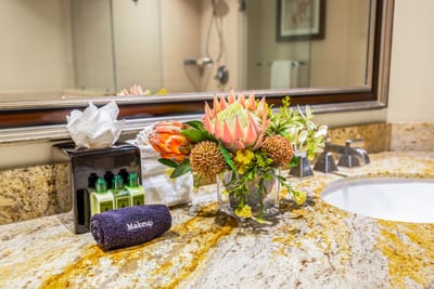 Thoughtful touches and natural finishes elevate the spa-like feel of your ensuite bathroom.