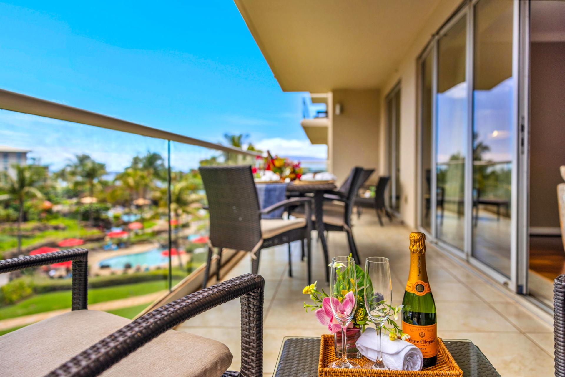Balcony chairs calling for sunset cocktails