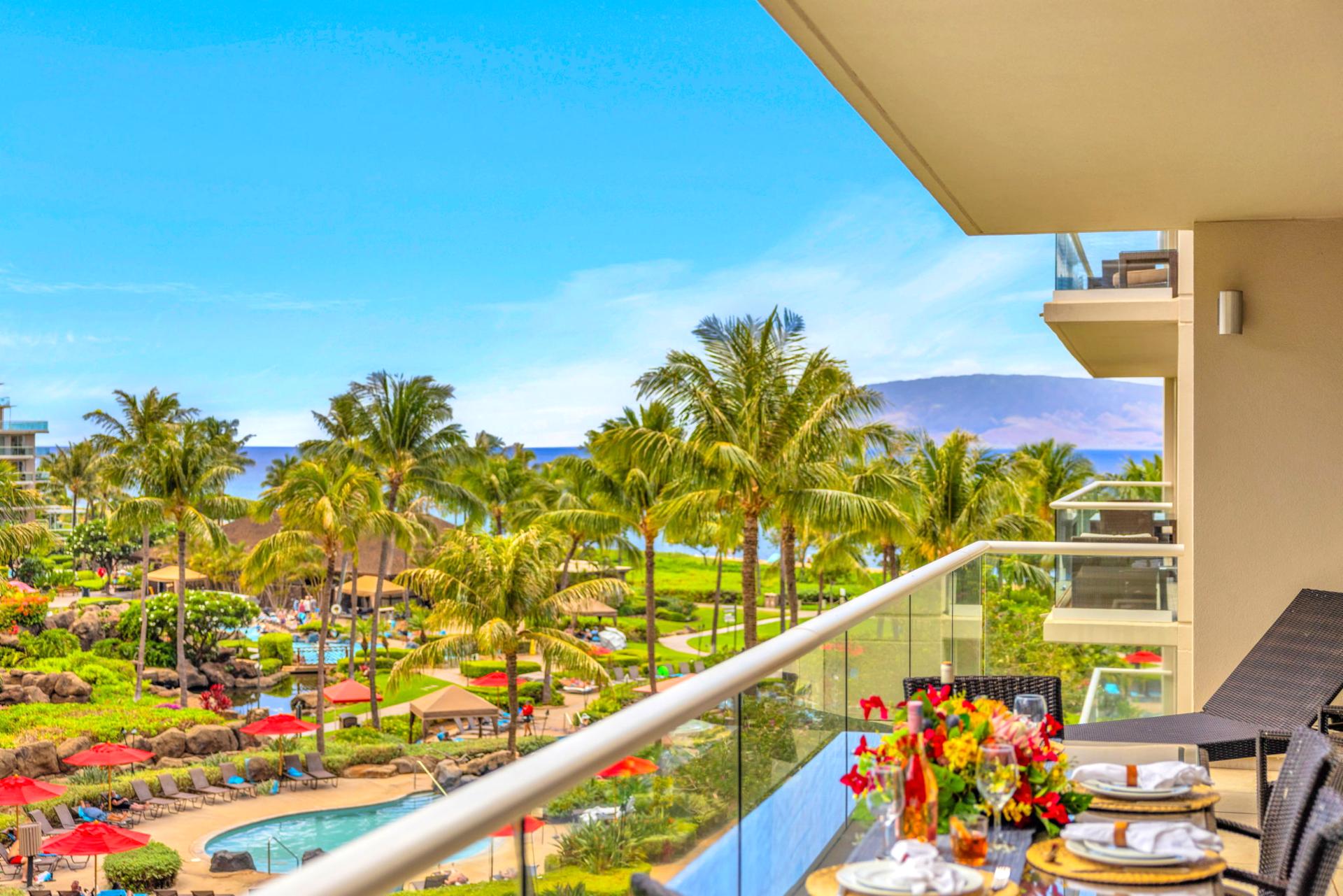 Sip your morning coffee with paradise views on the balcony