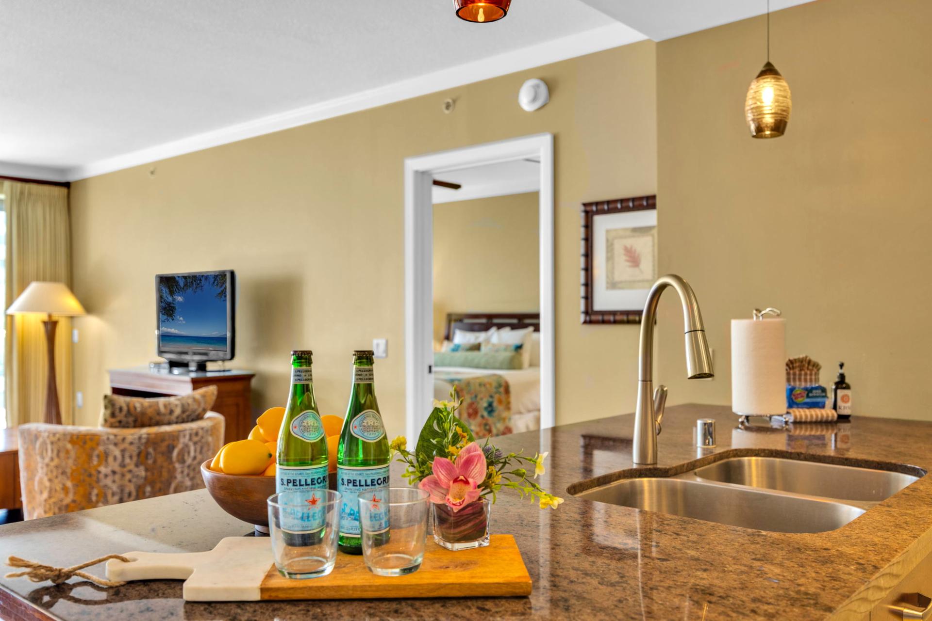 Fully stocked kitchen with everything you need to feel at home