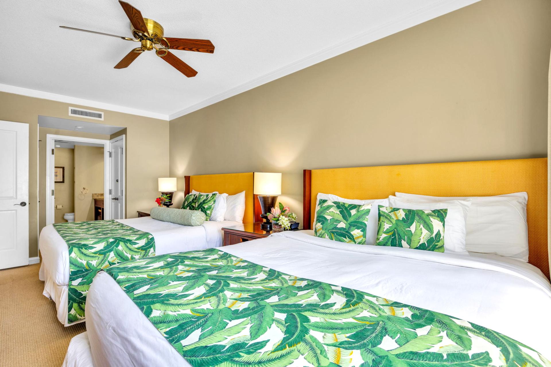 Double beds with plenty of space for family or guests 