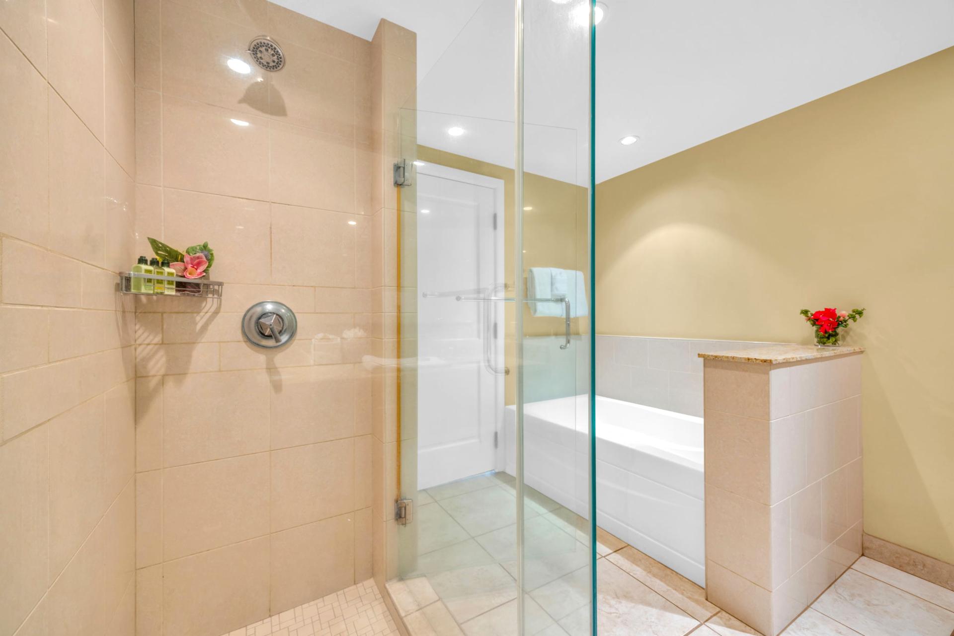 A bright guest bath with everything you need