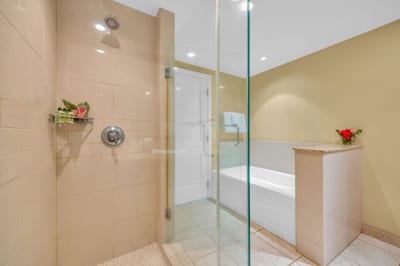 A bright guest bath with everything you need