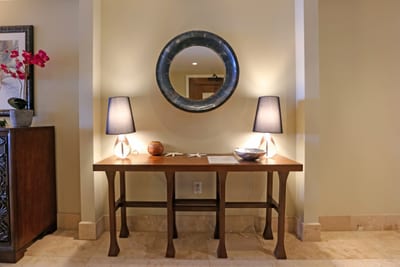 Smart styling and warm touches create a lived in yet elevated feel