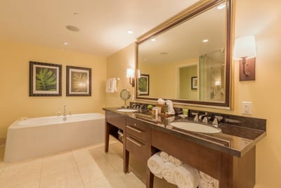 Unwind in a spa style bath built for long soaks and slow starts