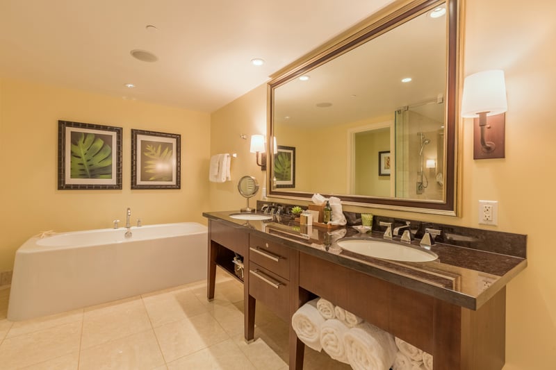Unwind in a spa style bath built for long soaks and slow starts