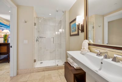Classic style meets smart function in this beautifully tiled space