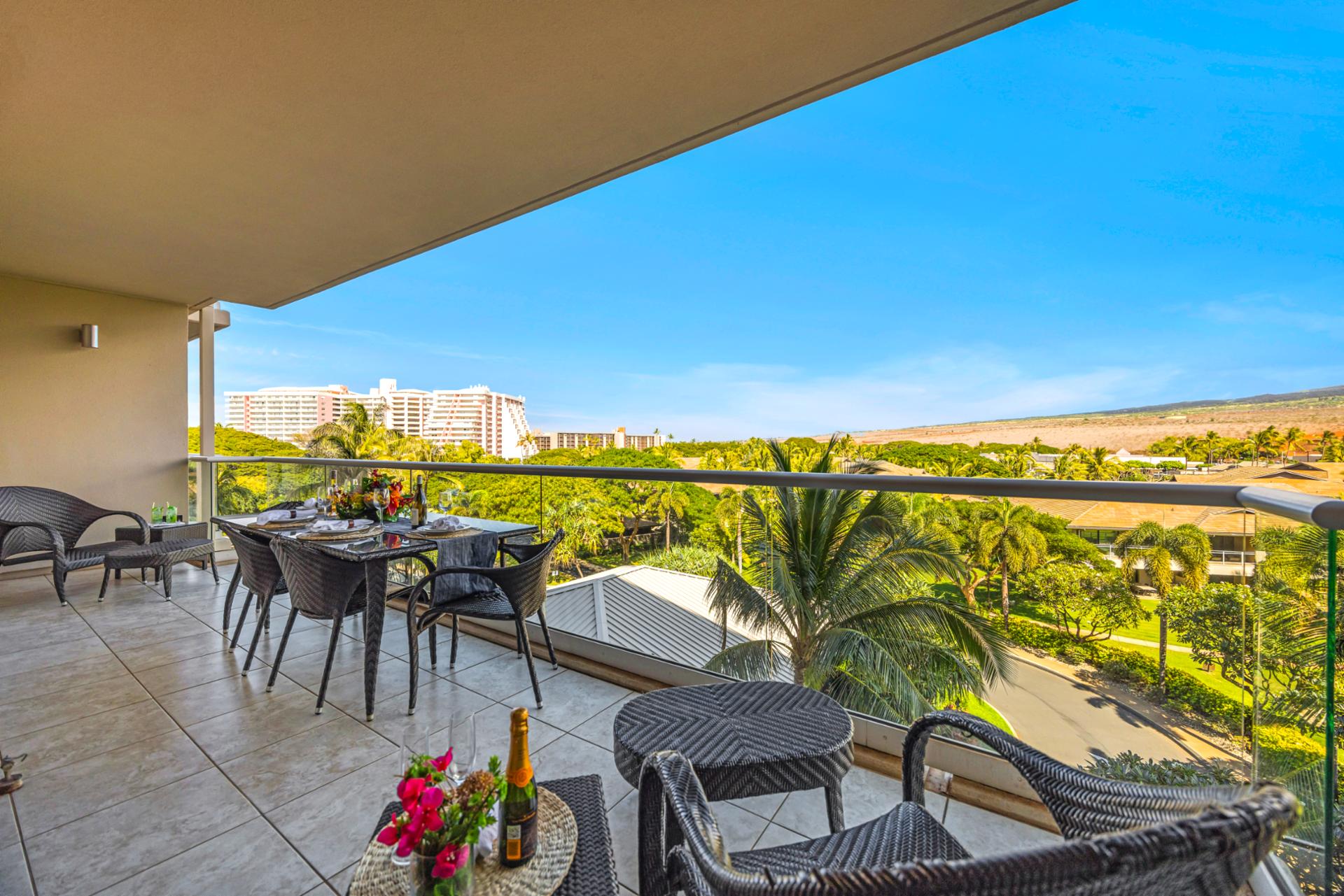 Enjoy outdoor seating perfect for sunrise coffee and sunsets