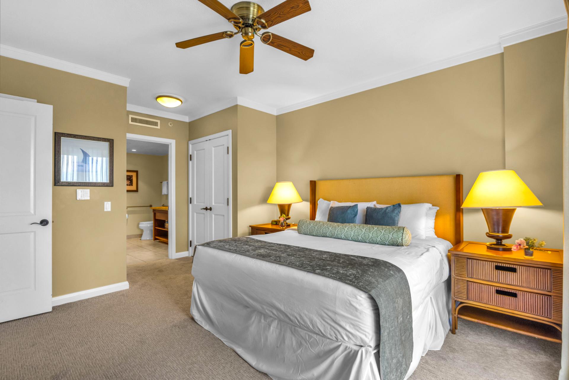 Rest peacefully in a serene primary bedroom retreat