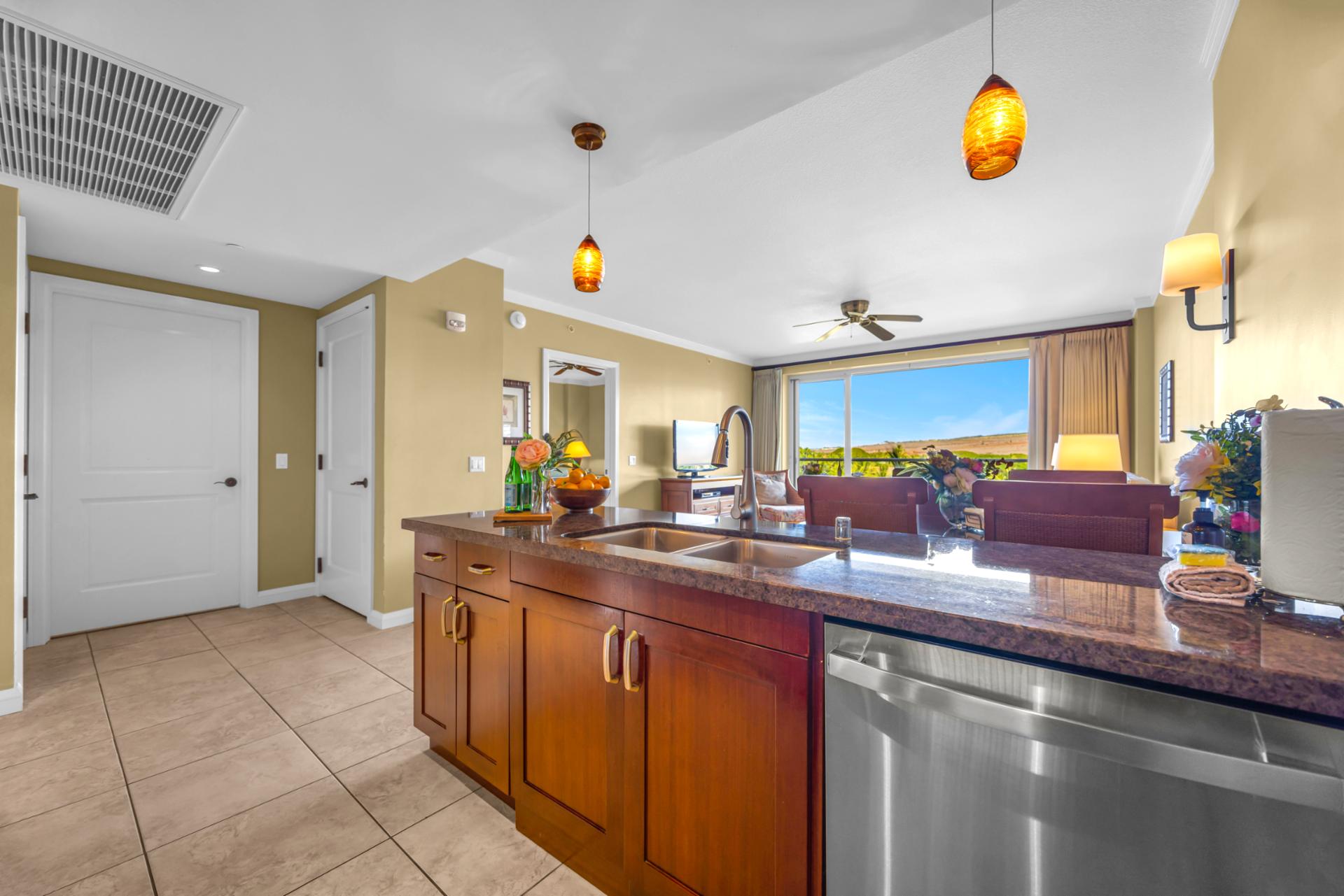 Open kitchen layout perfect for sharing meals together