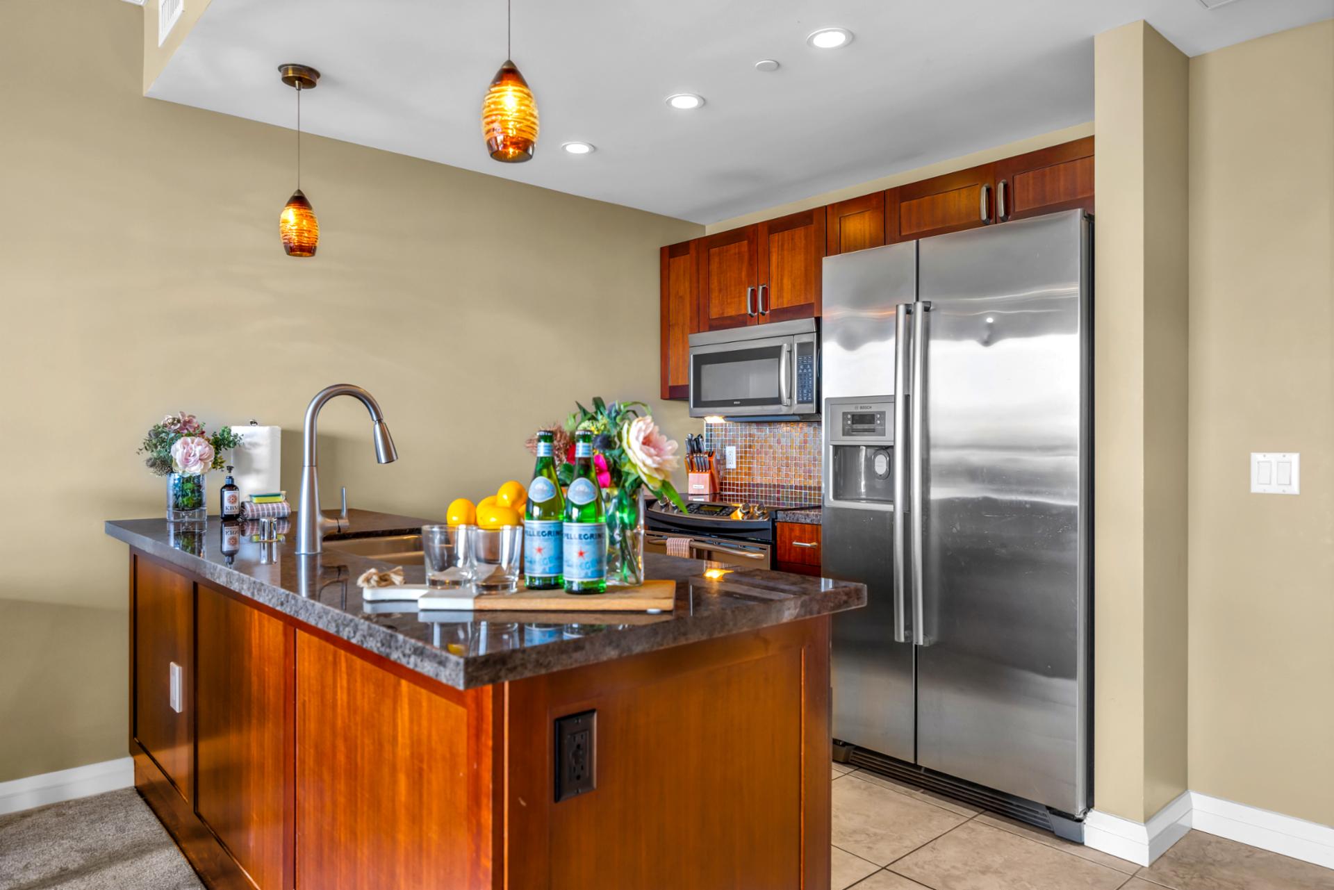 Cook with ease in a fully equipped kitchen made for vacation living