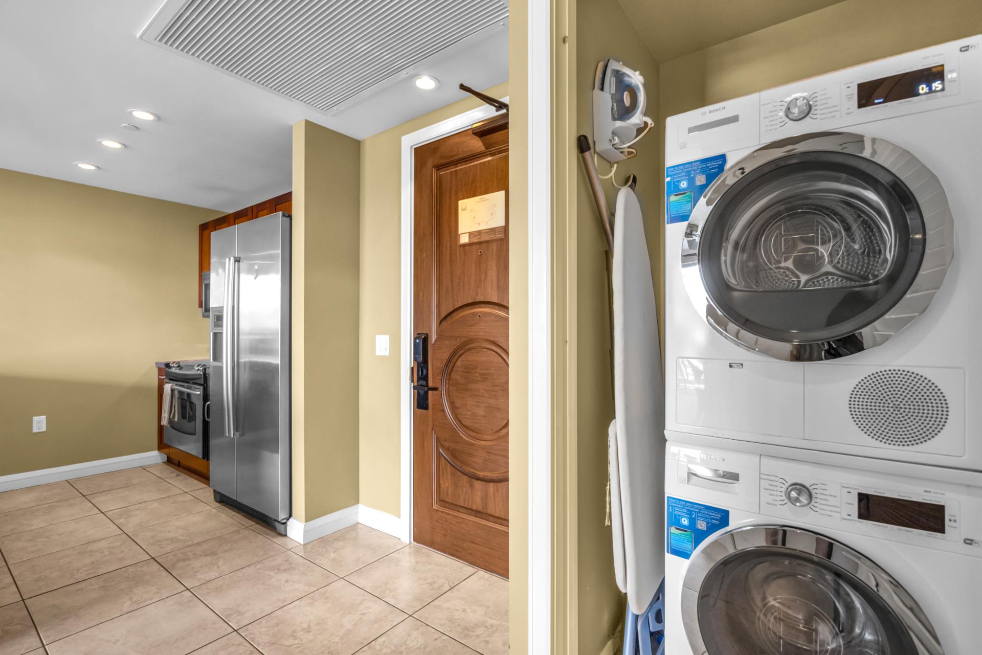 Convenient in unit laundry for carefree extended stays