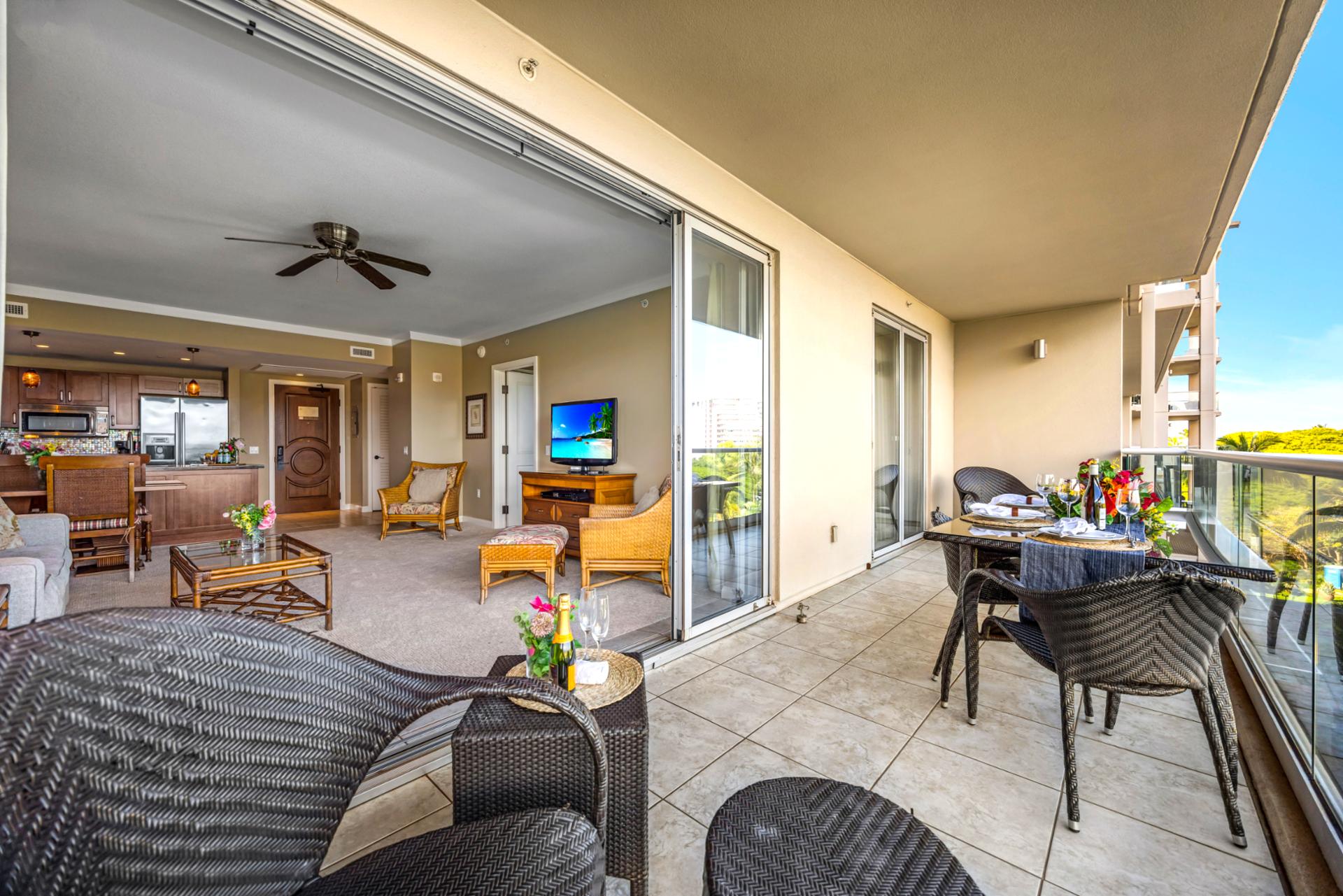 The lanai was made for unwinding after a day spent exploring all Ka'anapali has to offer