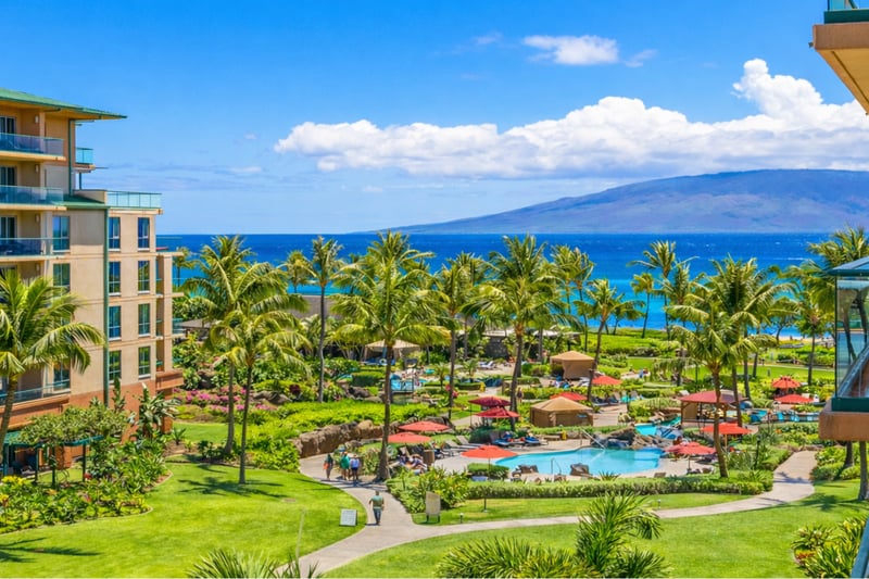 Honua Kai’s pools, tropical gardens, and the Pacific Ocean stretch beyond the resort grounds, placing you steps from one of Kaanapali’s most scenic beaches. HKK-537