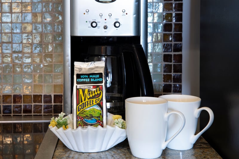 Start your morning with rich Maui coffee and island comfort.