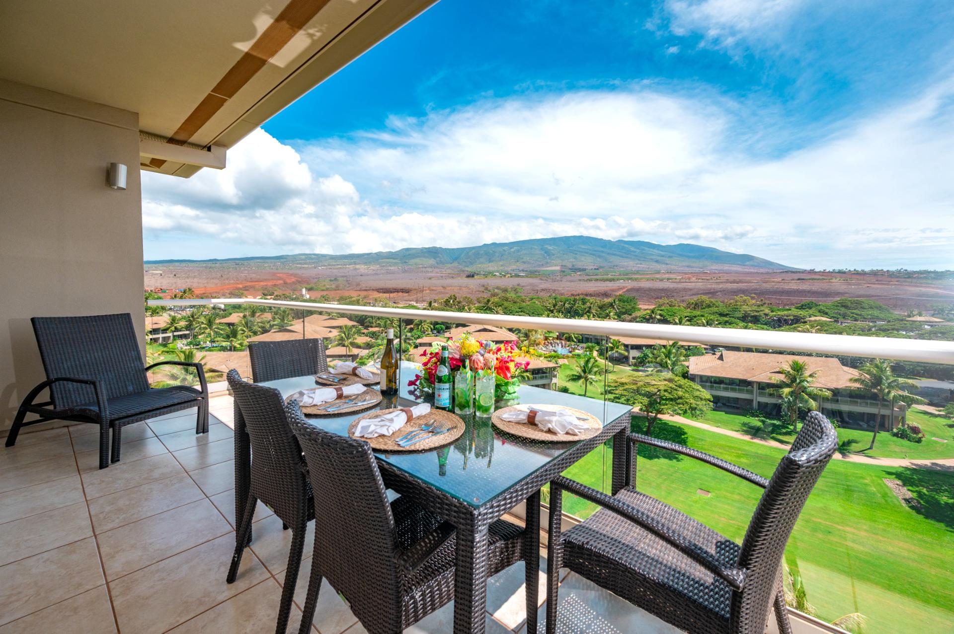 Sweeping views of the West Maui Mountains and the island of Maui, right from your doorstep.