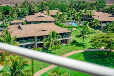 Peaking over your lanai banister is the Luana gardens and courtyard, as well as the beautiful pool HKK-812