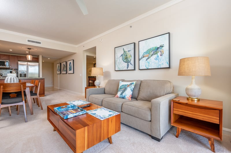 Elegant island living with sea turtle charm and modern warmth.