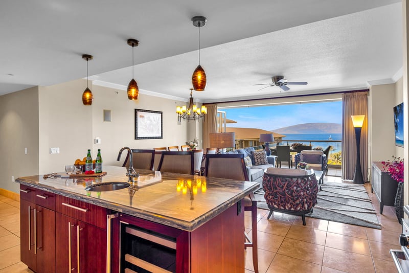 Kitchen opens to dining and living areas for seamless entertaining and together time.