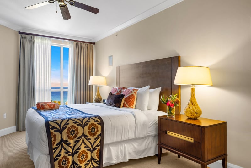 Guest bedroom with King bed and soft neutral palette for peaceful sleep.