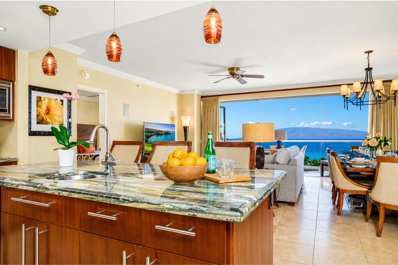 Your modern kitchen has everything you need - and an incredible ocean view to boot!