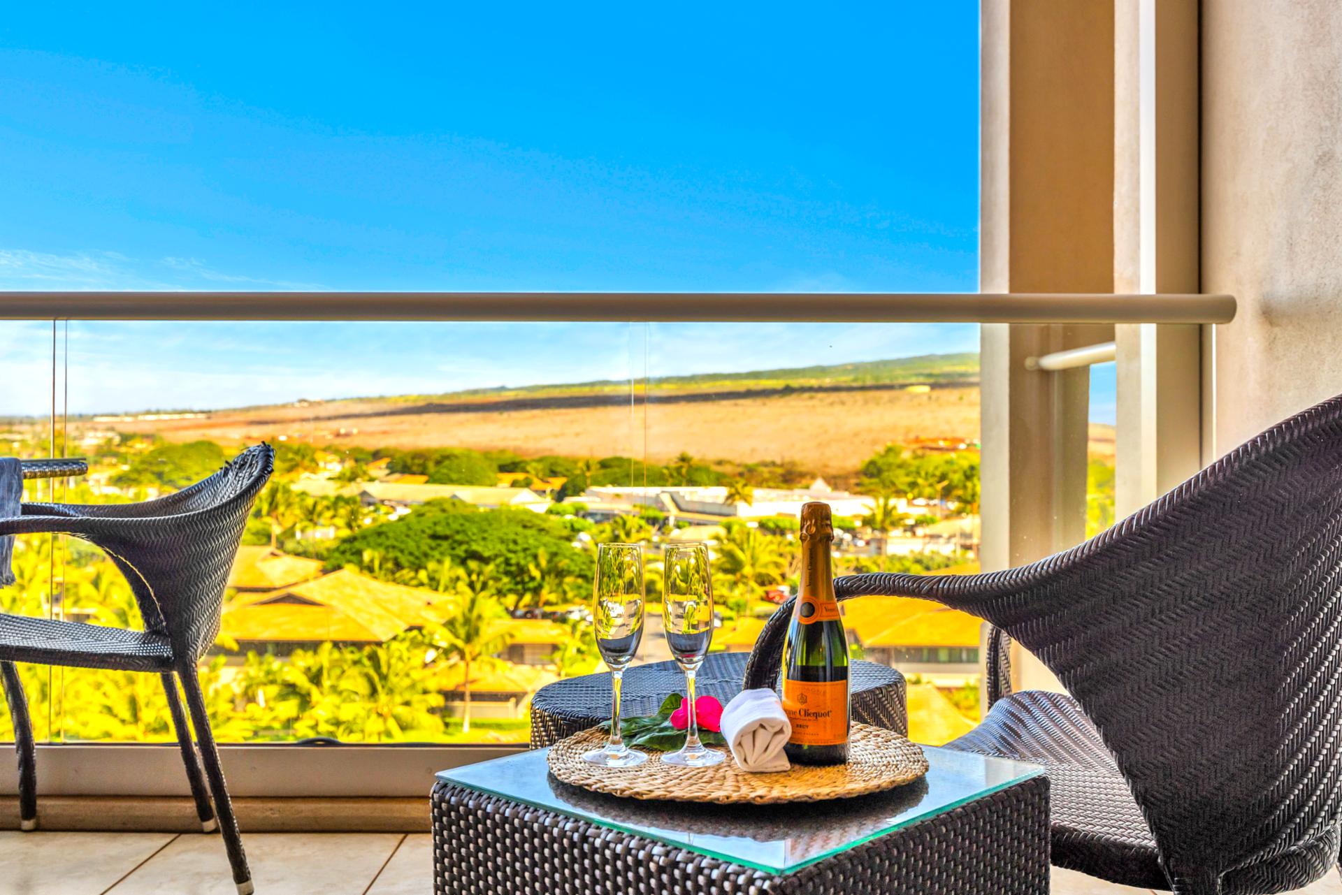 Relax on the balcony while the island stretches out before you