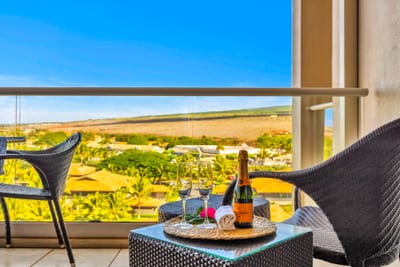 Relax on the balcony while the island stretches out before you