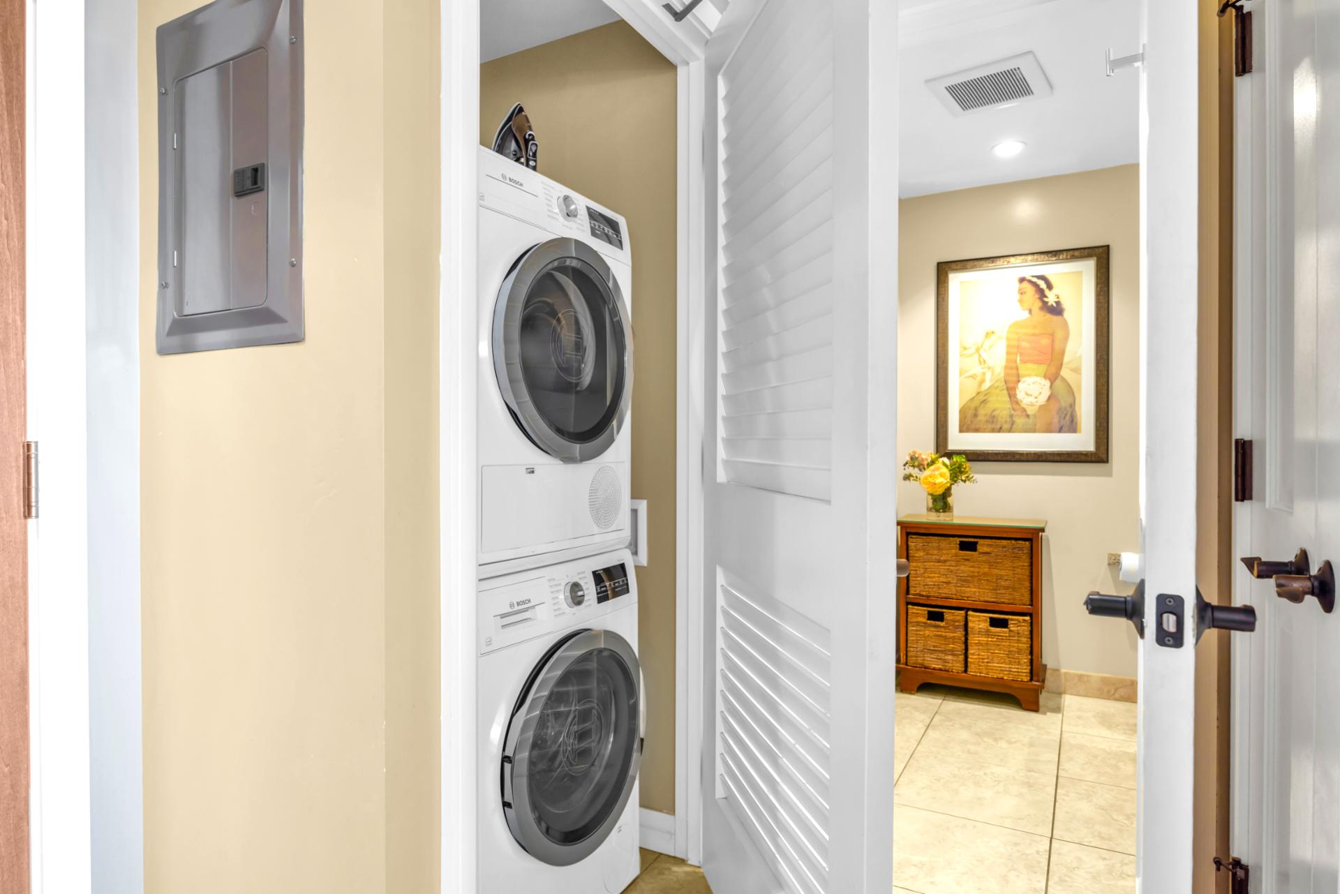 In unit laundry for an easy and carefree stay