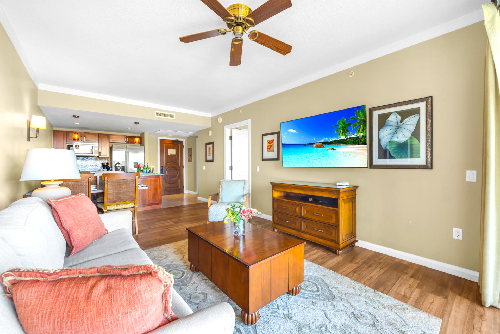 Settle into a comfortable living space filled with natural light