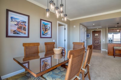 Cozy dining nook for relaxed family dinners or entertaining guests