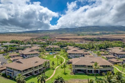 Look out to scenic mountains views and tropical skies