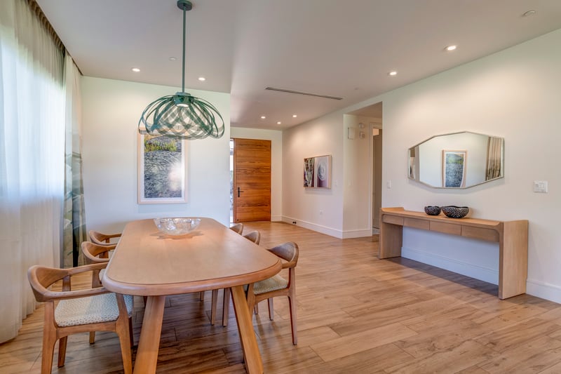 Plenty of space in this upgraded dining area for family dinners or entertainment for guests