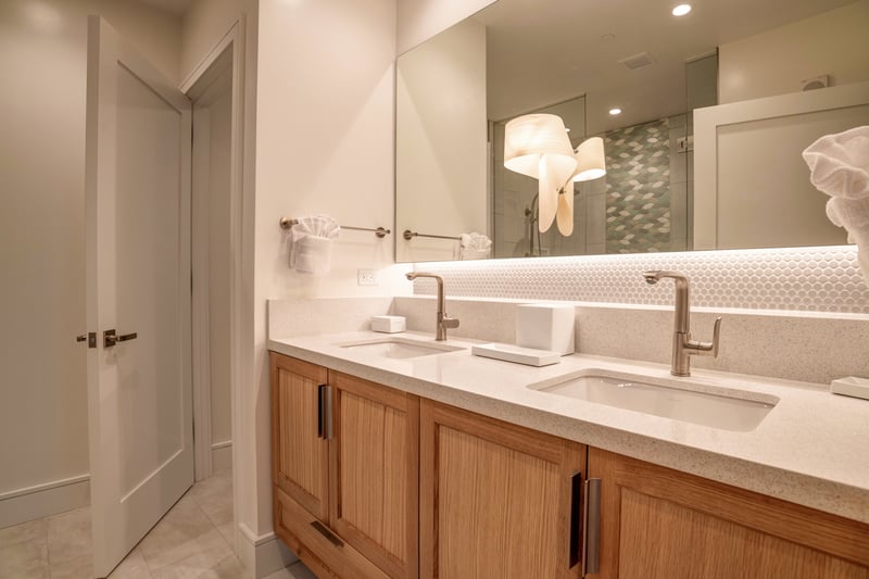 Spacious and serene guest bathroom for relaxed mornings or evening unwinding