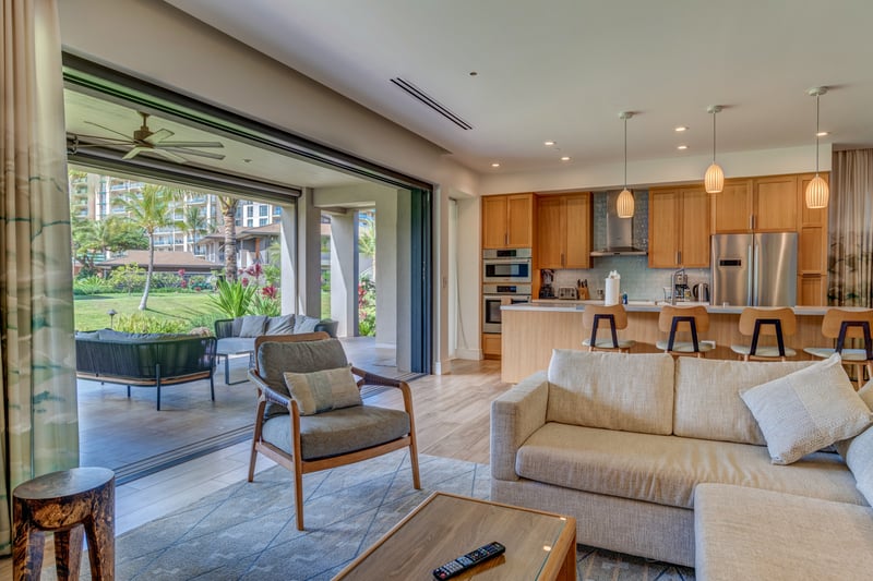 Indoor-outdoor harmony with expansive sliding doors to the lanai