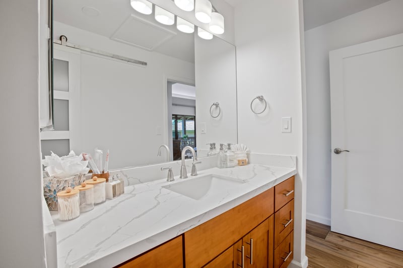 A touch of luxury in every detail — from the tile to the towel.