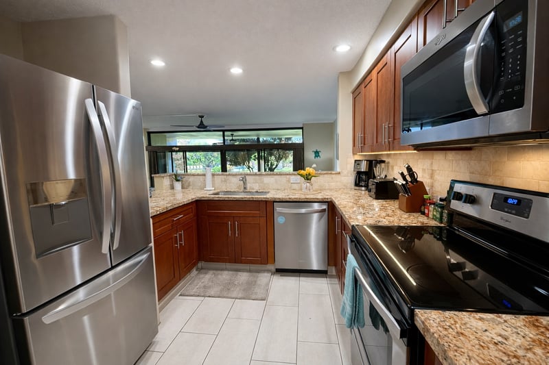 Well-equipped kitchen with stainless steel appliances