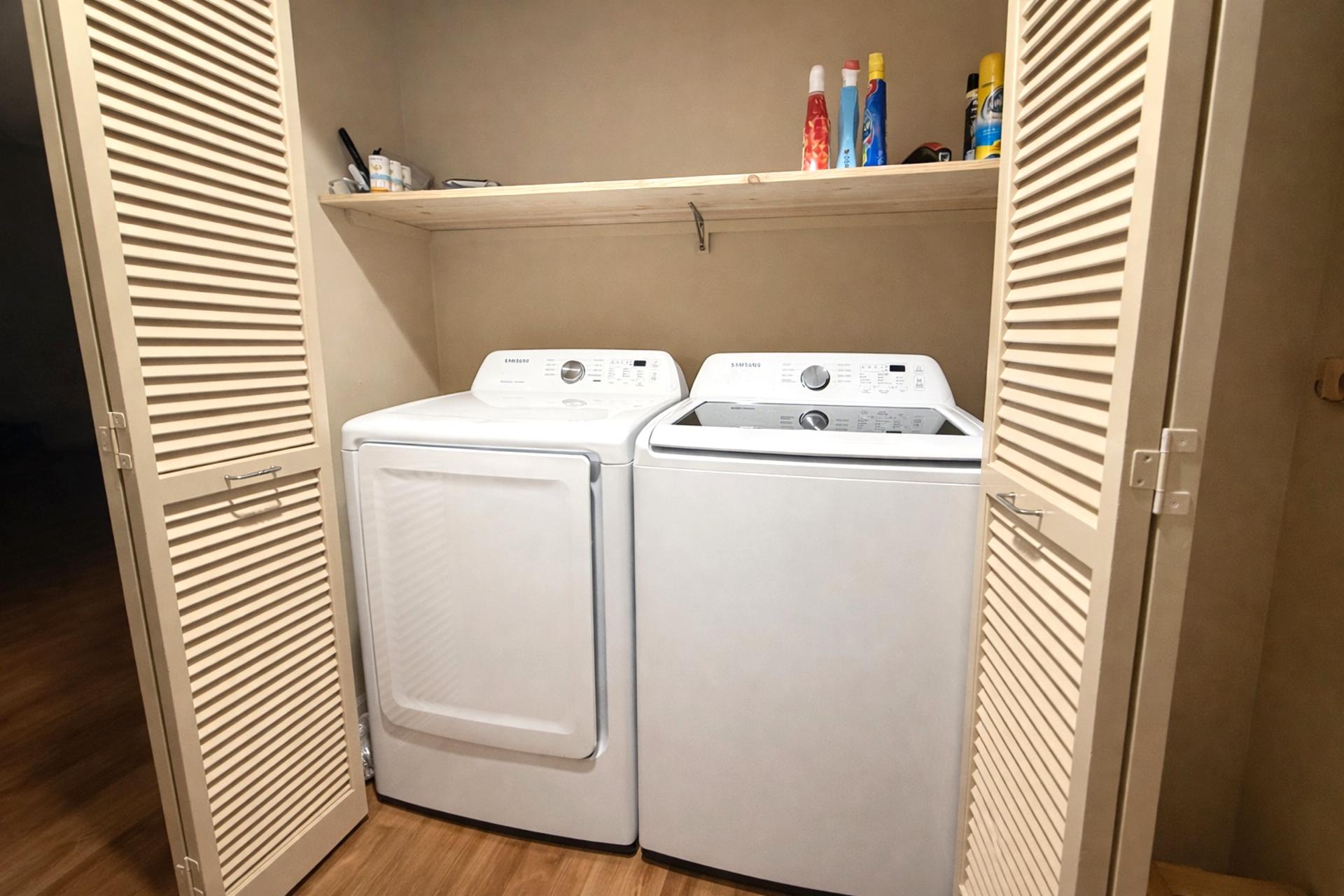 There is an in unit washer and dryer for added convenience