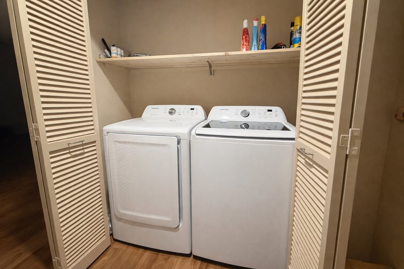 There is an in unit washer and dryer for added convenience