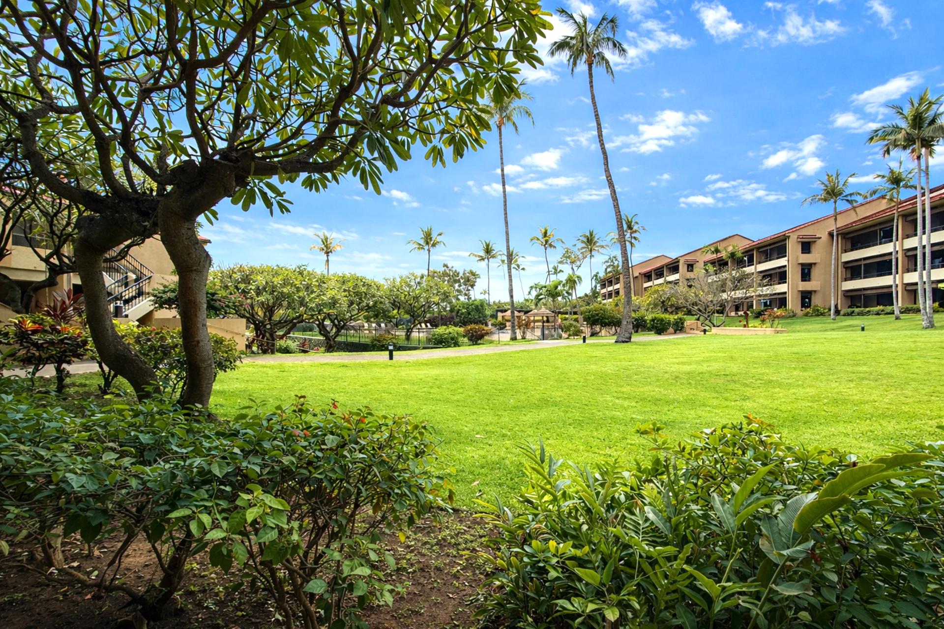 Beautiful green lawns just outside your lanai