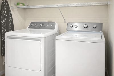 No suitcase overload here—pack light and refresh often with a washer and dryer ready whenever you are